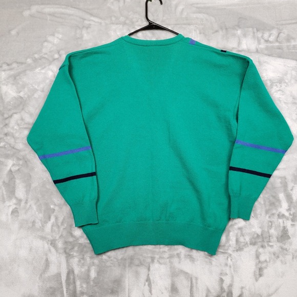 Clan Royal Sweater Men 44 XL Green Lambs wool Golf Grandpa St Andrews VTG - Picture 8 of 8